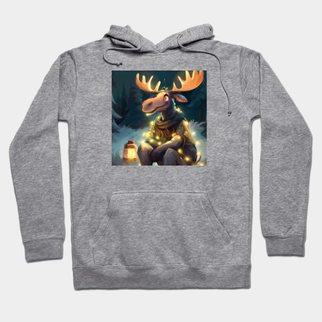 Cute Moose Drawing Hoodie by Play Zoo